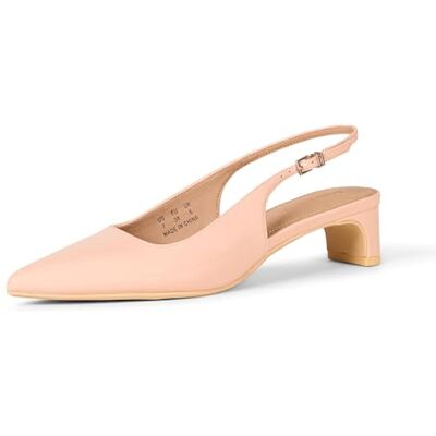 AEWM85527_Blush Patent Amazon Essentials Damski obcas blokowy typu slingback, delikatny róż skóra lakierowana, 38,5 EU AEWM85527_Blush Patent Amazon Essentials Damski obcas blokowy typu slingback, delikatny róż skóra lakierowana, 38,5 EU