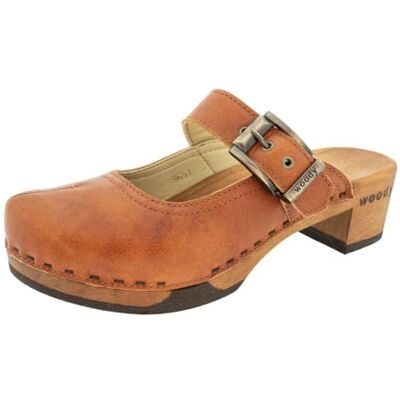 9651 Woody Damskie buty drewniane Jaqueline, brązowy szafirowy, 38 EU, Saforbraun, 38 EU 9651 Woody Damskie buty drewniane Jaqueline, brązowy szafirowy, 38 EU, Saforbraun, 38 EU