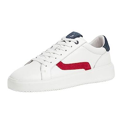 2-2-13605-20 MARCO TOZZI Męskie skórzane trampki, białe/czerwone, 42 EU, Bia?y czerwony, 42 EU 2-2-13605-20 MARCO TOZZI Męskie skórzane trampki, białe/czerwone, 42 EU, Bia?y czerwony, 42 EU