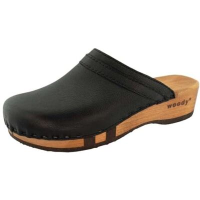 8119 Woody Damskie buty drewniane Hanni, czarne, 40 EU, czarny, 40 EU 8119 Woody Damskie buty drewniane Hanni, czarne, 40 EU, czarny, 40 EU
