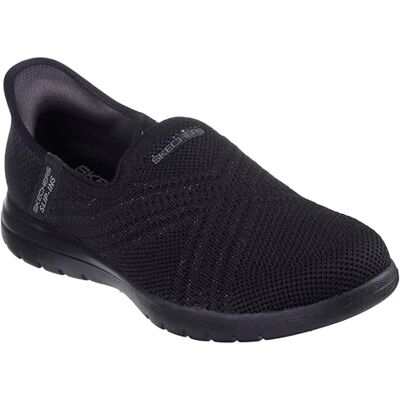 138100 Skechers Damskie klapki On-The-go Flex Stretch Fit Free Hands Free Slip-ins płaskie pantofle, czarne/czarne, rozmiar 41 EU, czarny, 41 EU 138100 Skechers Damskie klapki On-The-go Flex Stretch Fit Free Hands Free Slip-ins płaskie pantofle, czarne/czarne, rozmiar 41 EU, czarny, 41 EU