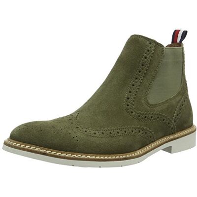 FM0FM00510_DUSTY OLIVE 011 Tommy Hilfiger Męskie buty M2285etro 3b Chelsea Boots, zielony Zielony Dusty Olive 011-46 EU FM0FM00510_DUSTY OLIVE 011 Tommy Hilfiger Męskie buty M2285etro 3b Chelsea Boots, zielony Zielony Dusty Olive 011-46 EU