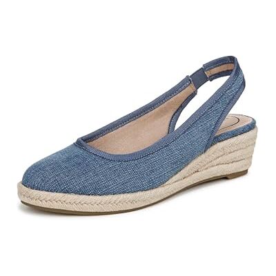 J3827F2400 LifeStride Sandały damskie Kayden Wedge, Niebieski drelich, 38.5 EU J3827F2400 LifeStride Sandały damskie Kayden Wedge, Niebieski drelich, 38.5 EU