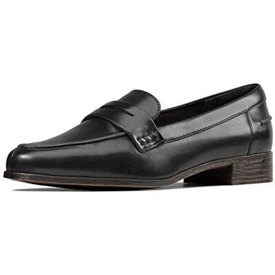 261477394_Black Leather Clarks Damskie kapcie Hamble Loafer, Czarny Black Leather, 35.5 eu 261477394_Black Leather Clarks Damskie kapcie Hamble Loafer, Czarny Black Leather, 35.5 eu