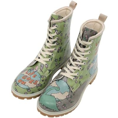 lb159 DOGO Damskie Skórzane wegańskie zielone długie buty Life Goes On Pattern, Kolor: wielokolorow, 41 EU lb159 DOGO Damskie Skórzane wegańskie zielone długie buty Life Goes On Pattern, Kolor: wielokolorow, 41 EU
