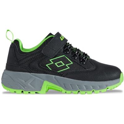2600450K LOTTO Woodlark K Kids Sneaker buty dziecięce, uniseks, Black Fr Green, 35 EU 2600450K LOTTO Woodlark K Kids Sneaker buty dziecięce, uniseks, Black Fr Green, 35 EU