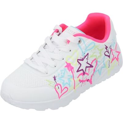310391L Skechers Street Girls, Trampki Dziewczyny, Biały Syntetyczny Neon Multi Trim, 34.5 EU 310391L Skechers Street Girls, Trampki Dziewczyny, Biały Syntetyczny Neon Multi Trim, 34.5 EU