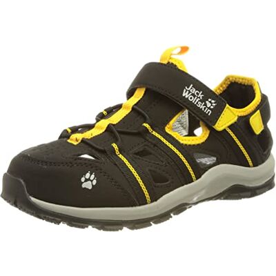 4050701_6055_ Jack Wolfskin Dzieci uniseks SUN CLIMBER K sandały, Czarny/burly Żółty XT, 37 EU 4050701_6055_ Jack Wolfskin Dzieci uniseks SUN CLIMBER K sandały, Czarny/burly Żółty XT, 37 EU
