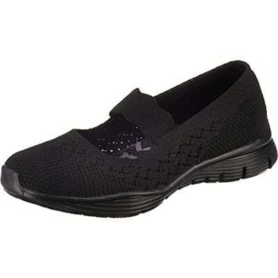 49622-7-7 M US Skechers Damskie buty Seager-Power Hitter-Engineered Knit Mary Jane, Czarny płaski dzianinowy, 37 EU 49622-7-7 M US Skechers Damskie buty Seager-Power Hitter-Engineered Knit Mary Jane, Czarny płaski dzianinowy, 37 EU