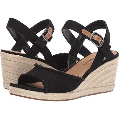 LK-MINDRA-001-5.5 M US Lucky Brand Damskie sandały Mindra Espadrille Wedge, Czarny 35.5 EU LK-MINDRA-001-5.5 M US Lucky Brand Damskie sandały Mindra Espadrille Wedge, Czarny 35.5 EU