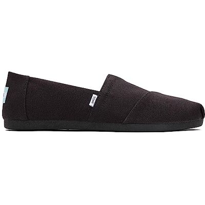 10018285 TOMS Alpargata Jute damskie bordowe espadryle, Czarne szerokie płótno bawełniane z recyklingu, 4.5 UK Wide 10018285 TOMS Alpargata Jute damskie bordowe espadryle, Czarne szerokie płótno bawełniane z recyklingu, 4.5 UK Wide