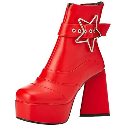 LMF 3333 Lamoda Damskie botki Jailhouse Rock, Czerwony Pu, 39 EU LMF 3333 Lamoda Damskie botki Jailhouse Rock, Czerwony Pu, 39 EU