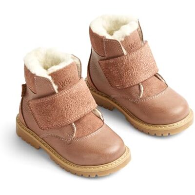 Wheat Unisex dziecięce buty zimowe Sigge z nadrukiem na rzep, 60% skóra, 40% zamsz, oddychające, wodoodporne buty śnieżne, 2163 Dusty Rouge, 24 EU Wheat Unisex dziecięce buty zimowe Sigge z nadrukiem na rzep, 60% skóra, 40% zamsz, oddychające, wodoodporne buty śnieżne, 2163 Dusty Rouge, 24 EU