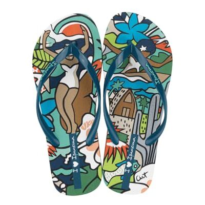 IP 83698 Ipanema Klapki damskie z graffiti IV Fem, Niebieski zielony, 35/36 EU IP 83698 Ipanema Klapki damskie z graffiti IV Fem, Niebieski zielony, 35/36 EU