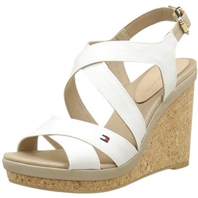 FW56820655_WHITE 100 Tommy Hilfiger E1285LENA 8D damskie sandały na platformie, biały Biały White 100-36 EU FW56820655_WHITE 100 Tommy Hilfiger E1285LENA 8D damskie sandały na platformie, biały Biały White 100-36 EU