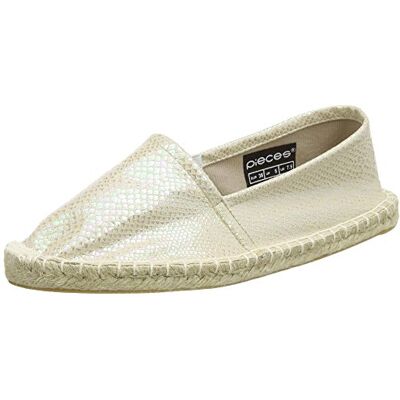17073318_Bright White PIECES Damskie espadryle Haisha Espadrillos Irridescent Snake Wht Espadryle, biały Bright White, 38 EU 17073318_Bright White PIECES Damskie espadryle Haisha Espadrillos Irridescent Snake Wht Espadryle, biały Bright White, 38 EU