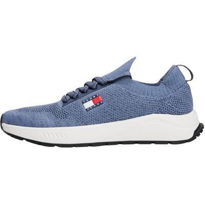 EM0EM01580PO644 Tommy Jeans Męski TJM Runner Dzianina Em0em01580 Low Top, Szary niebieski moment, 44 EU EM0EM01580PO644 Tommy Jeans Męski TJM Runner Dzianina Em0em01580 Low Top, Szary niebieski moment, 44 EU