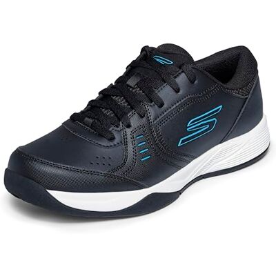 172072-BKBL Skechers Damskie buty Viper Court Smash Pickleball, do użytku wewnątrz i na zewnątrz, luźny krój, sneakersy, czarny niebieski, 38.5 EU 172072-BKBL Skechers Damskie buty Viper Court Smash Pickleball, do użytku wewnątrz i na zewnątrz, luźny krój, sneakersy, czarny niebieski, 38.5 EU