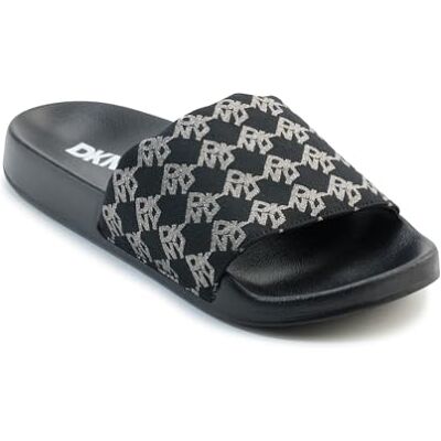 K2533210 DKNY, Damskie sandały, Zela płaskie klapki, BLK/NICKEL,11, czarny srebrny, 42 EU K2533210 DKNY, Damskie sandały, Zela płaskie klapki, BLK/NICKEL,11, czarny srebrny, 42 EU