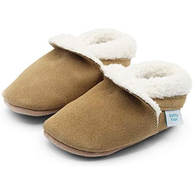 FBA-TSLIPPER-60-72 Dotty Fish Dziecięce zamszowe kapcie unisex dziecięce kapcie, Jasnobrązowy, 5 År FBA-TSLIPPER-60-72 Dotty Fish Dziecięce zamszowe kapcie unisex dziecięce kapcie, Jasnobrązowy, 5 År