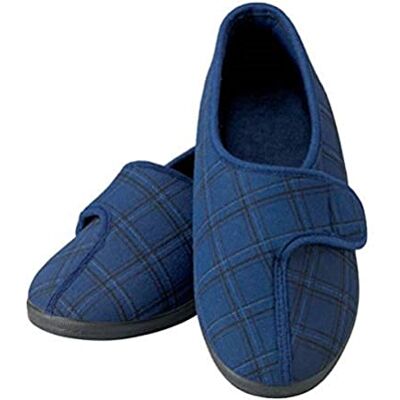 Homecraft Męskie kapcie w pętli Check Low Top UK Size 8, niebieskie Homecraft Męskie kapcie w pętli Check Low Top UK Size 8, niebieskie