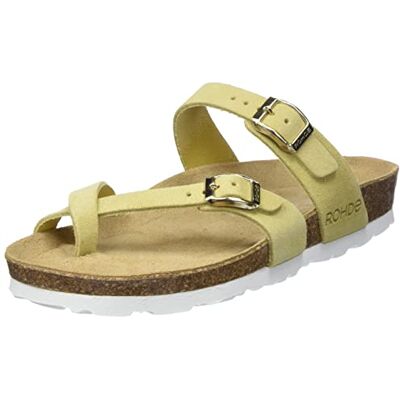 5573 Rohde Alba damskie klasyczne sandały, pantofle, buty letnie, kapcie domowe, wkładka z korka, 21 szafran, 35 EU 5573 Rohde Alba damskie klasyczne sandały, pantofle, buty letnie, kapcie domowe, wkładka z korka, 21 szafran, 35 EU