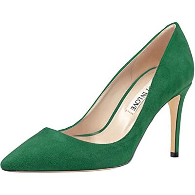 JOY-Y0504-Suede-Green-40CN JOY IN LOVE Czółenka damskie buty średnie obcasy spiczasty czubek sukienka pompka szpilki, Zielony zamsz 38.5 EU JOY-Y0504-Suede-Green-40CN JOY IN LOVE Czółenka damskie buty średnie obcasy spiczasty czubek sukienka pompka szpilki, Zielony zamsz 38.5 EU