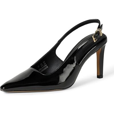 AEWM58002S25 Amazon Essentials Damskie obcasy Aewm58002Slingback, Czarna skóra patentowa, 37.5 EU AEWM58002S25 Amazon Essentials Damskie obcasy Aewm58002Slingback, Czarna skóra patentowa, 37.5 EU