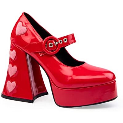 LMF 1709 - Red Patent/Pink heart LAMODA Obcasy Love Sick Platform Heels, EU 39, Red Patent, 39 eu LMF 1709 - Red Patent/Pink heart LAMODA Obcasy Love Sick Platform Heels, EU 39, Red Patent, 39 eu