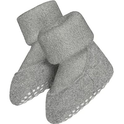 12963 FALKE Uniseks niemowlęta Kapcie Baby Cosyshoe B Hp Wełna z wypustkami na podeszwie 1 Para, Szary Light Grey 3400, 17/18 EU 12963 FALKE Uniseks niemowlęta Kapcie Baby Cosyshoe B Hp Wełna z wypustkami na podeszwie 1 Para, Szary Light Grey 3400, 17/18 EU