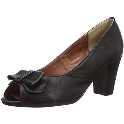 1009232002_schwarz 002 Andrea Conti 1009232002 damskie czółenka Peep-Toe Pumps, czarny Schwarz Schwarz 002-36 EU 1009232002_schwarz 002 Andrea Conti 1009232002 damskie czółenka Peep-Toe Pumps, czarny Schwarz Schwarz 002-36 EU