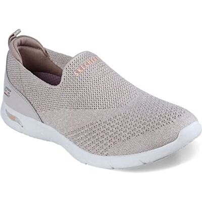104164-TPE Skechers Dziewczęce 104164 TPE Sneaker, Szarobrązowa tkanina Heathered Knit Peach Trim, 35.5 EU 104164-TPE Skechers Dziewczęce 104164 TPE Sneaker, Szarobrązowa tkanina Heathered Knit Peach Trim, 35.5 EU