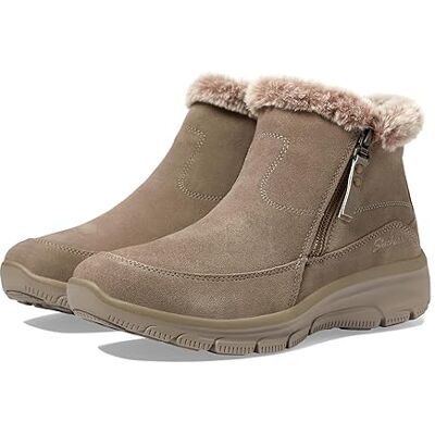 167862-TPE Skechers Damskie buty Easy Going Cool ZipAnkle Boot, Szarobrązowy zamsz, 38 EU 167862-TPE Skechers Damskie buty Easy Going Cool ZipAnkle Boot, Szarobrązowy zamsz, 38 EU