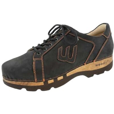 20740 Woody Męskie buty drewniane Luca, czarne, 44 EU, czarny, 44 EU 20740 Woody Męskie buty drewniane Luca, czarne, 44 EU, czarny, 44 EU