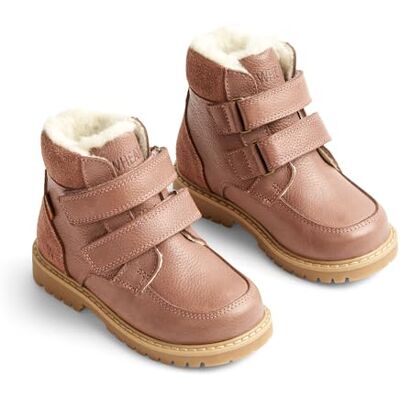WF351i Wheat Dziecięce buty zimowe Stewie Velcro Tex, 80% skóra, 20% zamsz, oddychające, wodoodporne buty śnieżne, 2163 Dusty Rouge, 25 EU WF351i Wheat Dziecięce buty zimowe Stewie Velcro Tex, 80% skóra, 20% zamsz, oddychające, wodoodporne buty śnieżne, 2163 Dusty Rouge, 25 EU
