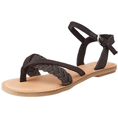 10019955 TOMS Damskie sandały Lexie płaskie, Total Black, 37.5 EU 10019955 TOMS Damskie sandały Lexie płaskie, Total Black, 37.5 EU
