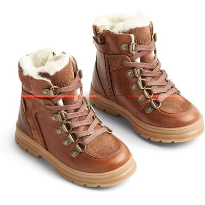 WF345i Wheat Unisex dziecięce buty zimowe Toni Tex Hiker 60% skóra, 40% zamsz, oddychające, wodoodporne buty śnieżne, 9002 Koniak, 25 EU WF345i Wheat Unisex dziecięce buty zimowe Toni Tex Hiker 60% skóra, 40% zamsz, oddychające, wodoodporne buty śnieżne, 9002 Koniak, 25 EU