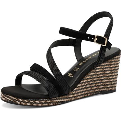1-28323-44 Tamaris Damskie sandały klinowe , czarne, 40 EU, czarny, 40 EU 1-28323-44 Tamaris Damskie sandały klinowe , czarne, 40 EU, czarny, 40 EU