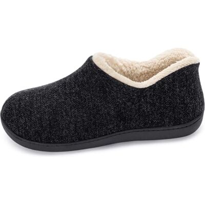 ULTRAIDEAS damskie, przytulne kapcie z polaru Faux Sherpa ze sznurkiem, buty domowe z pianki z pamięcią kształtu i antypoślizgową, gumową podeszwą do użytku wewnątrz i na zewnątrz, Czarny, 40.5 EU ULTRAIDEAS damskie, przytulne kapcie z polaru Faux Sherpa ze sznurkiem, buty domowe z pianki z pamięcią kształtu i antypoślizgową, gumową podeszwą do użytku wewnątrz i na zewnątrz, Czarny, 40.5 EU