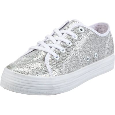 5-5-53214-30 s.Oliver Casual dziewczęce sneakersy, srebrny Srebrny brokat 942-36 EU 5-5-53214-30 s.Oliver Casual dziewczęce sneakersy, srebrny Srebrny brokat 942-36 EU
