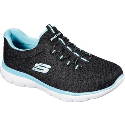 12980 BKTQ_42 Skechers Kobiety Summits 12980 Trampki, Black Mesh/Turquoise Trim, 42 EU 12980 BKTQ_42 Skechers Kobiety Summits 12980 Trampki, Black Mesh/Turquoise Trim, 42 EU