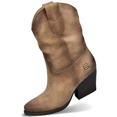 D12-AG030-6900-1400 BAGATT Messina Western Boots damskie buty, szarobrązowy, 38 EU D12-AG030-6900-1400 BAGATT Messina Western Boots damskie buty, szarobrązowy, 38 EU