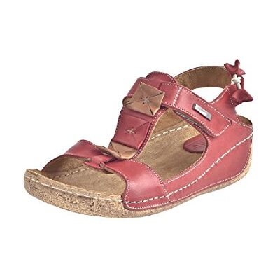 910575_Rot/Camel Manitu 910575 sandały damskie, czerwony Czerwony czerwony wielbłąd. 38 EU 910575_Rot/Camel Manitu 910575 sandały damskie, czerwony Czerwony czerwony wielbłąd. 38 EU