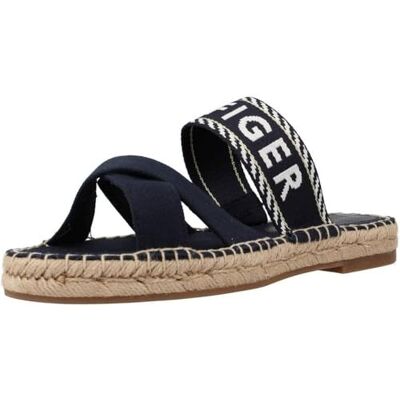 FW0FW07181 Tommy Hilfiger Damskie sandały sezonowe parciane płaskie espadryle, niebieski (Kosmiczny Błękit), 42 EU FW0FW07181 Tommy Hilfiger Damskie sandały sezonowe parciane płaskie espadryle, niebieski (Kosmiczny Błękit), 42 EU