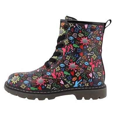 4270160027 Tom Tailor Kids Dziewczęce modne kozaki, czarny Multi, 34 EU 4270160027 Tom Tailor Kids Dziewczęce modne kozaki, czarny Multi, 34 EU