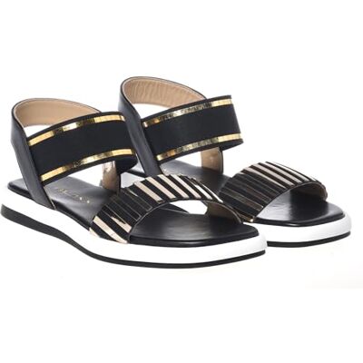 D5E288P1ELSPNEPL Baldinini Sandal Mirror Elastic Black And Platinum, Balet Płaski Damski, Wielobarwny, 39,5 EU D5E288P1ELSPNEPL Baldinini Sandal Mirror Elastic Black And Platinum, Balet Płaski Damski, Wielobarwny, 39,5 EU