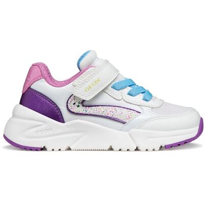 J46M2A0FU54 Geox J Loftus Girl A Sneakers, białe/DK fioletowe, 27 EU J46M2A0FU54 Geox J Loftus Girl A Sneakers, białe/DK fioletowe, 27 EU