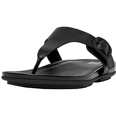 FT9-090-040 Fitflop Sandały damskie Gracie płaskie, Cały czarny, 37 EU FT9-090-040 Fitflop Sandały damskie Gracie płaskie, Cały czarny, 37 EU