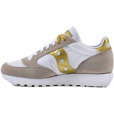 S60368-143 Saucony Jazz Original Vintage, Sneaker Donna, Bianco Oro, 38.5 EU S60368-143 Saucony Jazz Original Vintage, Sneaker Donna, Bianco Oro, 38.5 EU