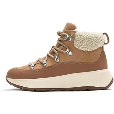 E4U-A69 Fitflop Damskie botki F-Mode Teddy-Collar Ciepłe Zamszowe Sznurowane Botki, Desert Tan, 4,5 UK, Pustynna opalenizna, 37.5 EU E4U-A69 Fitflop Damskie botki F-Mode Teddy-Collar Ciepłe Zamszowe Sznurowane Botki, Desert Tan, 4,5 UK, Pustynna opalenizna, 37.5 EU